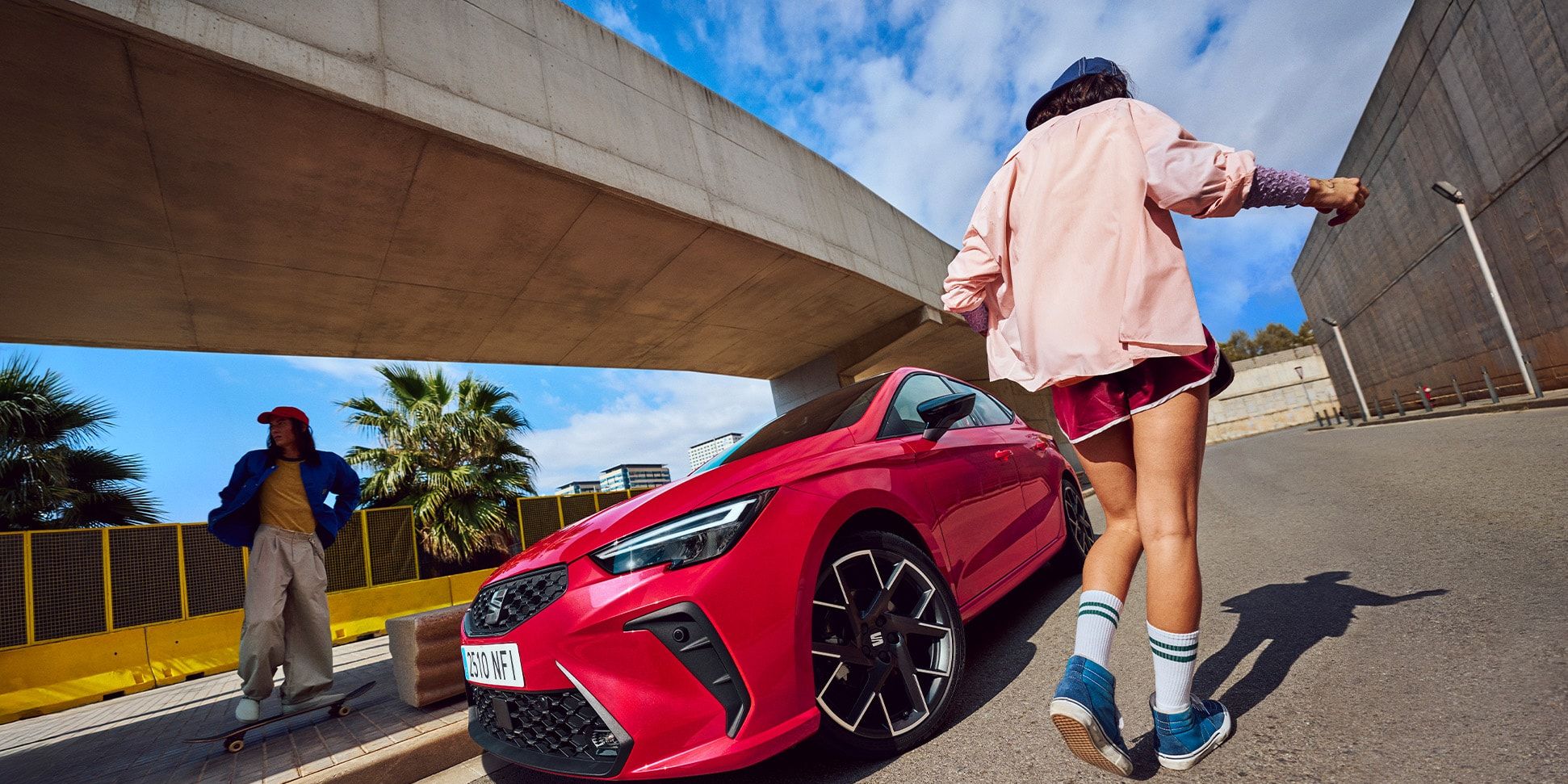 seat-ibiza-red-hatchback-urban-street-active-scene