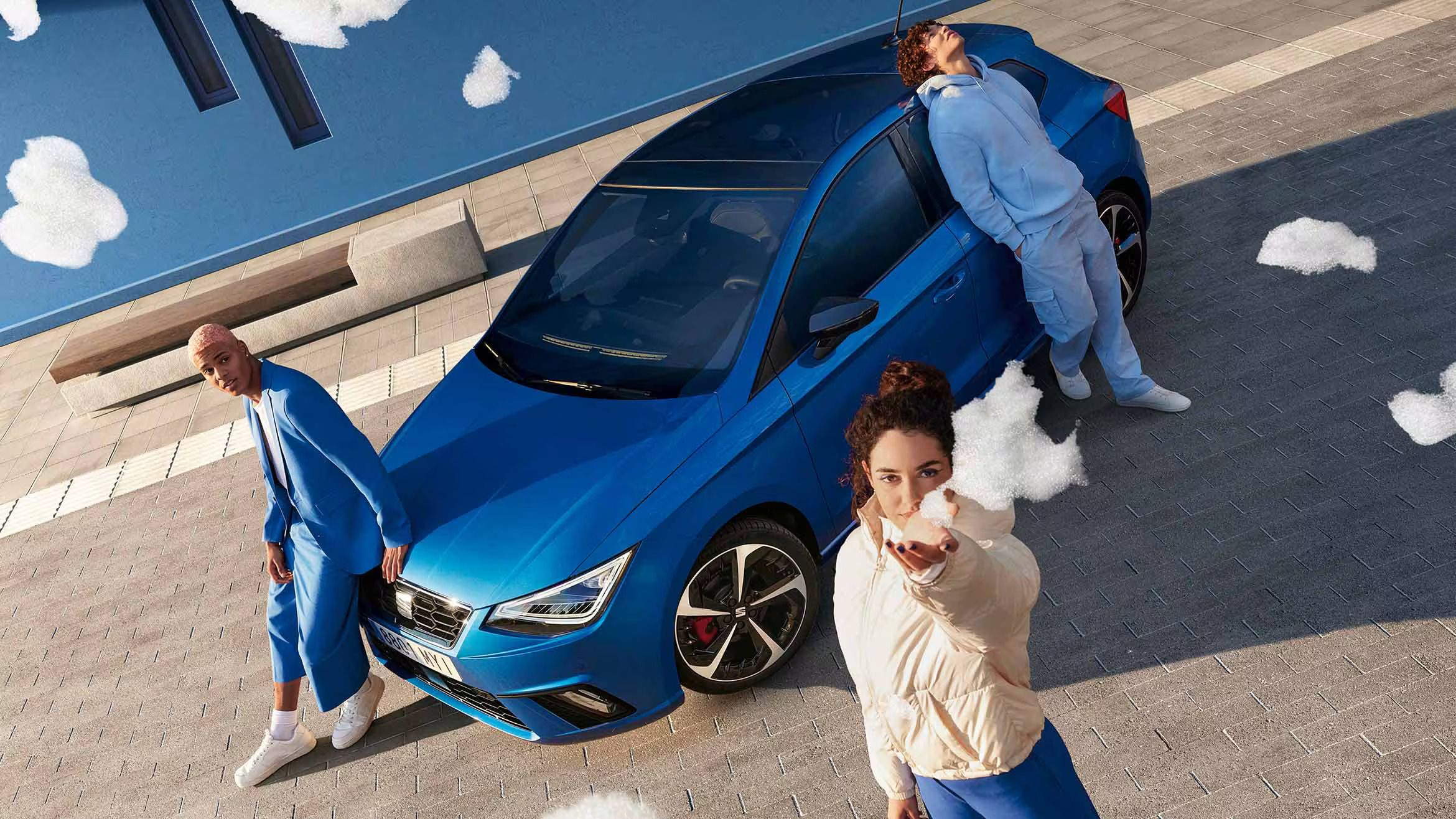 seat ibiza azul visto de cima