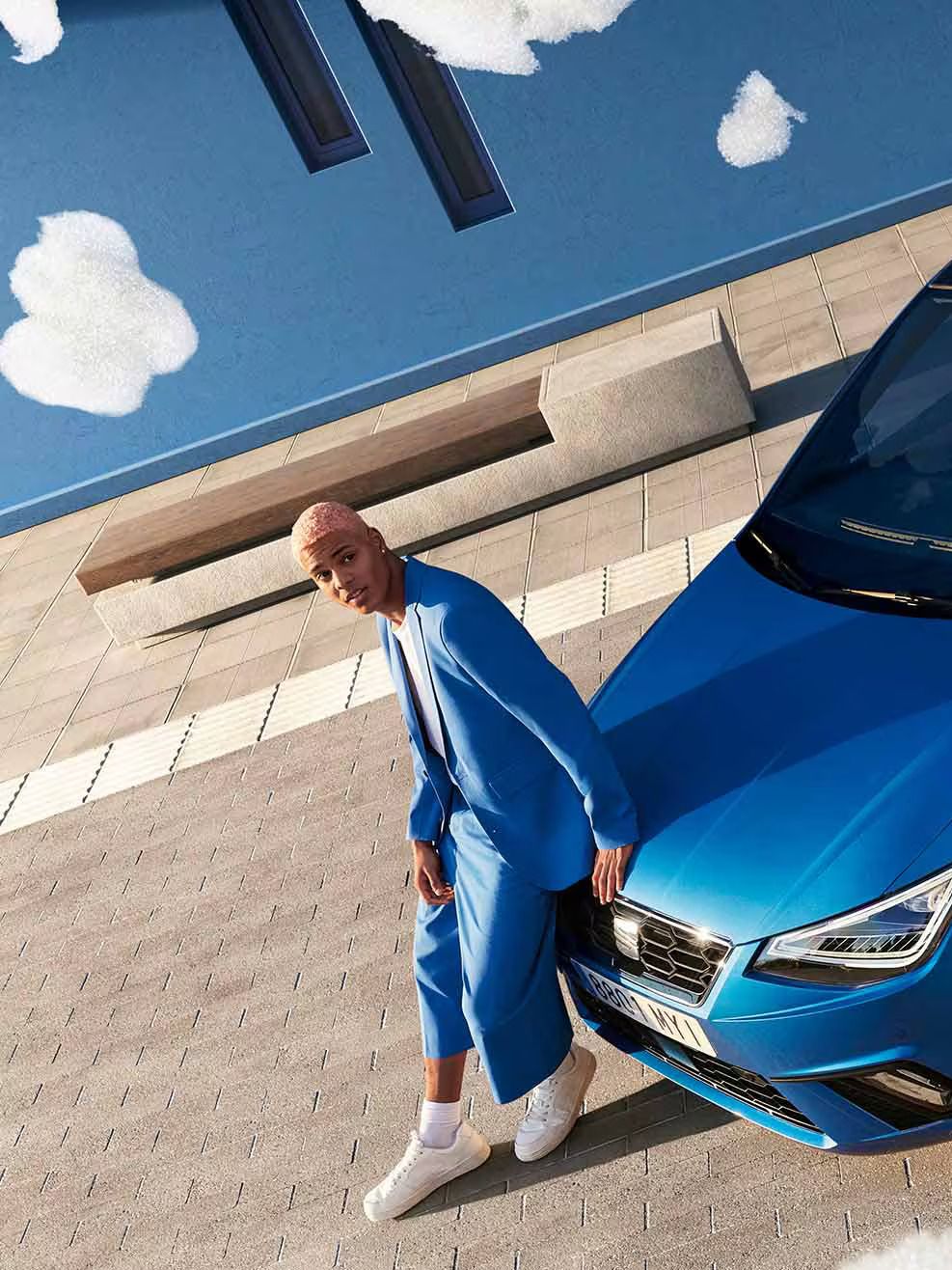 seat ibiza azul visto de cima