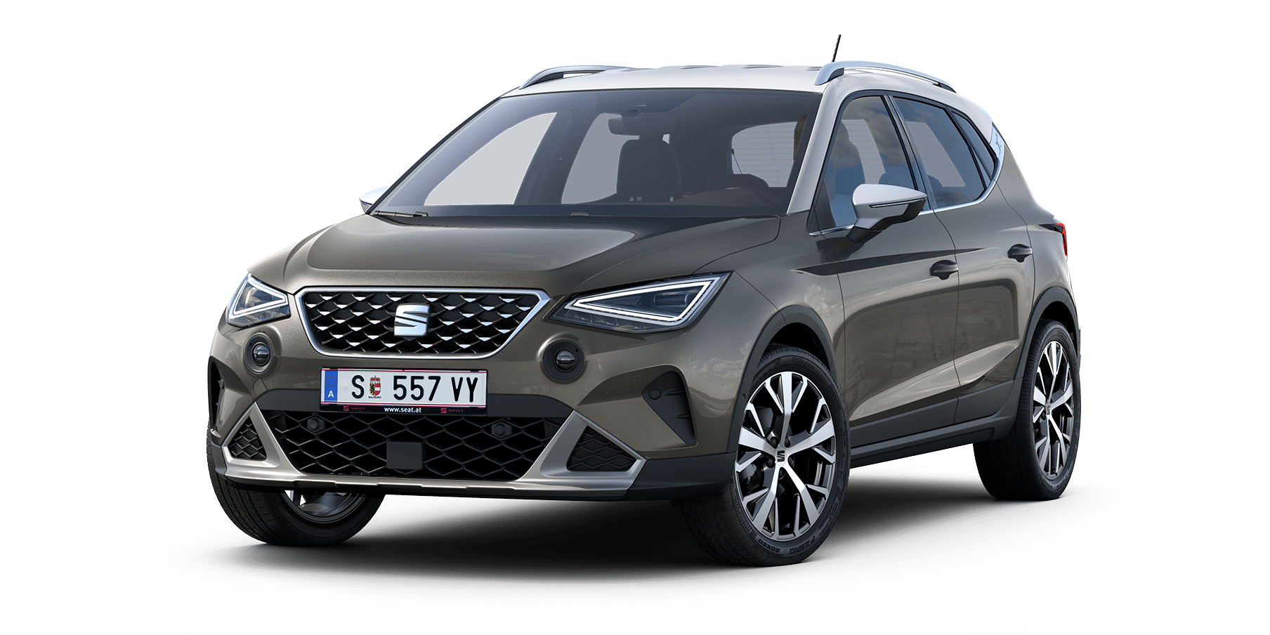 SEAT Arona Xperience Cliff Grey, com design moderno e perfil urbano-aventureiro.